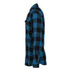 Checkered 2-Pocket Long-Sleeve Flannel Shirt // Blue + Black (XL)