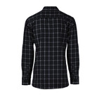 Windowpane 2-Pocket Long-Sleeve Flannel Shirt // Navy + White (3XL)