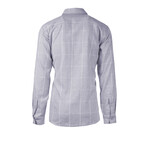Windowpane 2-Pocket Long-Sleeve Flannel Shirt // Gray + White (3XL)