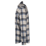 Plaid 2-Pocket Long-Sleeve Flannel Shirt // Gray + Blue (M)
