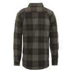 Plaid 2-Pocket Long-Sleeve Flannel Shirt // Black + Steel (XL)