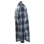Plaid 2-Pocket Long-Sleeve Flannel Shirt // Blue + White (XL)