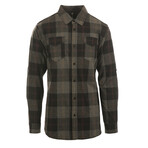 Plaid 2-Pocket Long-Sleeve Flannel Shirt // Black + Steel (XL)