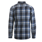 Plaid 2-Pocket Long-Sleeve Flannel Shirt // Blue + White (XL)