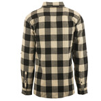 Checkered 2-Pocket Long-Sleeve Flannel Shirt // Beige + Black (2XL)