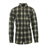 Plaid 2-Pocket Long-Sleeve Flannel Shirt // Navy + Green (S)
