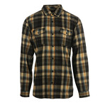 Plaid 2-Pocket Long-Sleeve Flannel Shirt // Khaki (L)