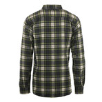 Plaid 2-Pocket Long-Sleeve Flannel Shirt // Navy + Green (S)