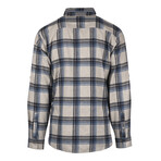 Plaid 2-Pocket Long-Sleeve Flannel Shirt // Gray + Blue (M)