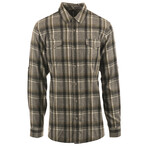 Plaid 2-Pocket Long-Sleeve Flannel Shirt // Gray + Olive (3XL)