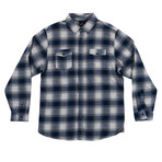 Plaid 2-Pocket Long-Sleeve Flannel Shirt // Beige + Blue (3XL)
