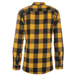 Checkered 2-Pocket Long-Sleeve Flannel Shirt // Yellow + Black (XL)