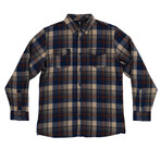 Plaid 2-Pocket Long-Sleeve Flannel Shirt // Brown (XL)