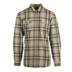 Plaid 2-Pocket Long-Sleeve Flannel Shirt // Stone (L)