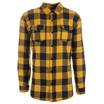 Checkered 2-Pocket Long-Sleeve Flannel Shirt // Yellow + Black (XL)