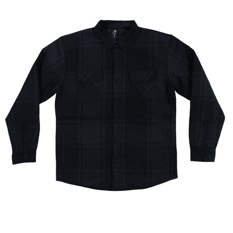 Plaid 2-Pocket Long-Sleeve Flannel Shirt // Black (S)
