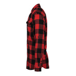 Checkered 2-Pocket Long-Sleeve Flannel Shirt // Red + Black (XL)