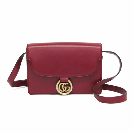Gucci // Leather GG Ring Crossbody Bag // Red // Pre-Owned