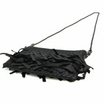 Bottega Veneta // Intrecciato Leather Fringed Chain Shoulder Bag // Black // Pre-Owned