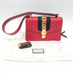 Gucci // Leather Sylvie Chain Crossbody Bag // Red // Pre-Owned