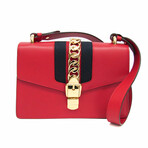 Gucci // Leather Sylvie Chain Crossbody Bag // Red // Pre-Owned