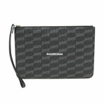 Balenciaga // PVC BB Monogram Logo Wristlet Pouch // Black // Pre-Owned