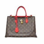 Louis Vuitton // Monogram Coated-Canvas + Leather Flower Tote // Monogram Brown + Coquelicot // Pre-Owned
