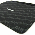 Balenciaga // PVC BB Monogram Logo Wristlet Pouch // Black // Pre-Owned