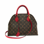 Louis Vuitton // Monogram Coated-Canvas + Leather Alma B'N'B Bag // Monogram Brown + Rouge // Pre-Owned
