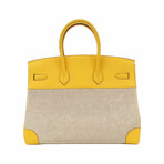 Hermes // Toile H + Epsom Leather Birkin 35 Handbag // Jaune // Pre-Owned