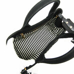 Prada // Denim Canvas Canapa Logo-Print Tote // Nero + Talco // Pre-Owned