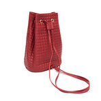 Celine // Quilted Leather Drawstring Bucket Backpack // Red // Pre-Owned