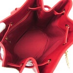 Celine // Quilted Leather Drawstring Bucket Backpack // Red // Pre-Owned