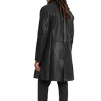 Button Front Closure Coat With Slit Hip Pockets, A // Black (46)