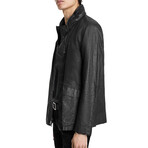 Military Jacket With Slanted Side Dart And Angled // Black (44)
