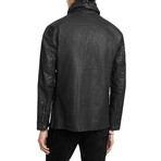 Military Jacket With Slanted Side Dart And Angled // Black (44)