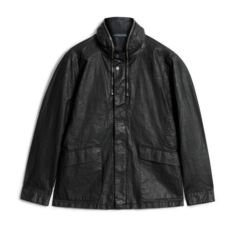 Military Jacket With Slanted Side Dart And Angled // Black (44)