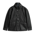 Military Jacket With Slanted Side Dart And Angled // Black (44)