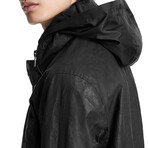 Military Jacket With Slanted Side Dart And Angled // Black (44)