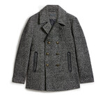 Harden Peacoat In Nep Wool // Black + White (48)