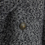 Harden Peacoat In Nep Wool // Black + White (48)