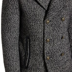 Harden Peacoat In Nep Wool // Black + White (48)