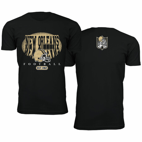 Football Shadow T-Shirt - New Orleans // Black (S)