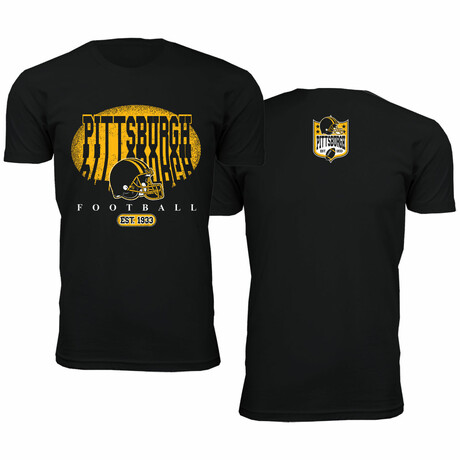 Football Shadow T-Shirt - Pittsburgh // Black (S)