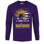 Star Spangled Football Long Sleeve Shirt - Baltimore // Purple (2XL)