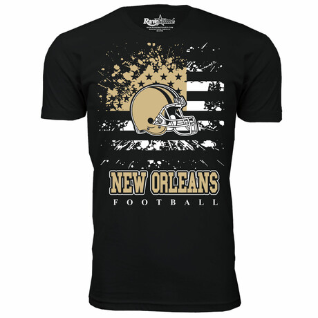 Star Spangled Football T-Shirt - New Orleans // Black (S)