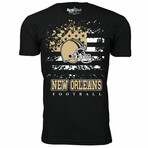 Star Spangled Football T-Shirt - New Orleans // Black (XL)