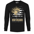 Star Spangled Football Long Sleeve Shirt - New Orleans // Black (XL)