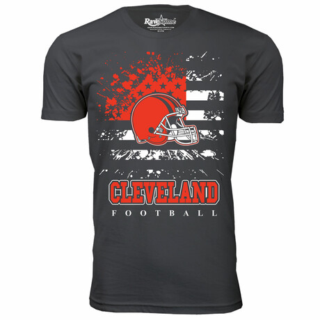 Star Spangled Football T-Shirt - Cleveland // Charcoal (S)