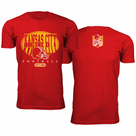 Football Shadow T-Shirt - Kansas City // Red (S)